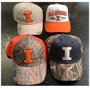 4 New with tags Illinois ball hats adjustable,  adult